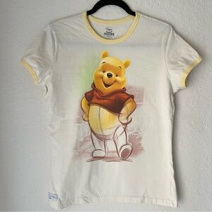 Walt Disney Store Cotton Winnie The Pooh Honey Pot Graphic Cap Sleeve Top Tee L